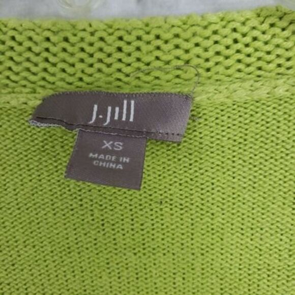J. Jill Green Button Up Cardigan Womens Size XS Cotton Blend - Picture 6 of 6